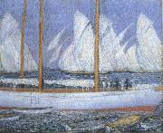 Philip Wilson Steer A Procession of Yachts oil painting on canvas